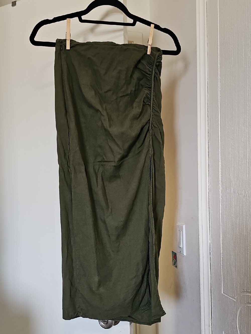 Zara Olive Green Long Skirt XS